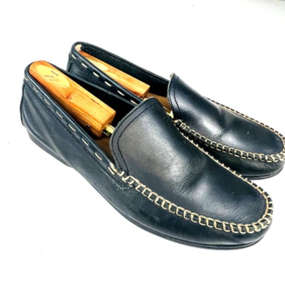 Frye & Co. Mens Cliff Venetian Driving Loafers Shoes Black Leather Slip-On 10